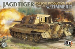 Takom PKTAK08012 German Jagdtiger SdKfz 186 Tank Destroyer Porsche Turret w/ Zimmerit - 1:35 Scale