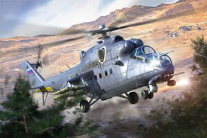 Trumpeter PKTM05830 Russian Air Force Mi-35M Hind-E Attack Helicopter - 1:48 Scale