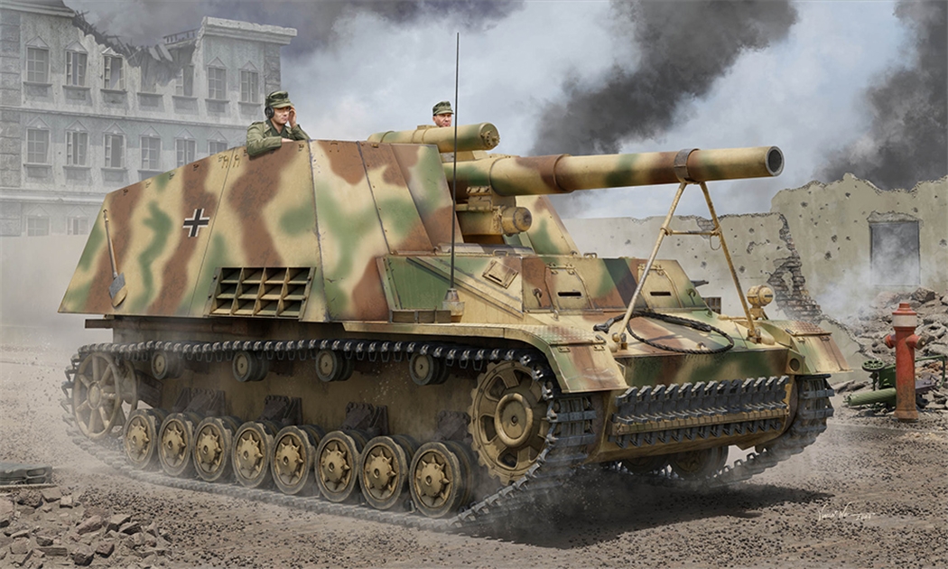 Trumpeter PKTM00953 German Army SdKfz 165 Hummel Self-Propelled Howitzer Late Production - 1:16 Scale