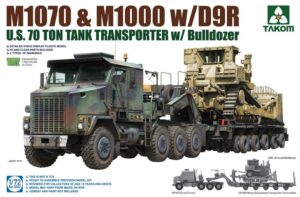 Takom PKTAK05002 US Army M1070 Tractor & M1000 Transporter w/ D9R - 1:72 Scale