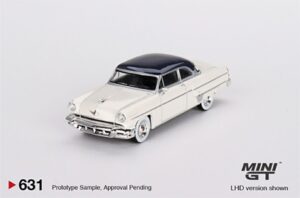 MiniGT MGT00631-L Lincoln Capri 1954 Arctic White/Atlantic Blue (LHD) - 1:64 Scale
