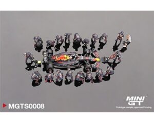 MiniGT MGTS0008 Red Bull RB18 S.Perez 2022 Abu Dhabi GP Pit Crew Set Ltd Ed. (Inc.Car) - 1:64 Scale