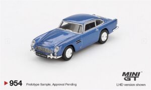 MiniGT MGT00954-R Aston Martin DB5 Sierra Blue (RHD) - 1:64 Scale