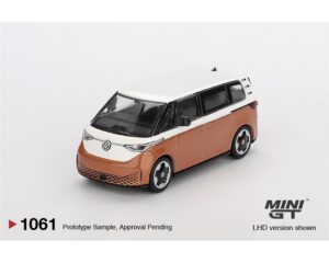 MiniGT MGT01061-R Volkswagen ID.Buzz Candy White/Energetic Orange (RHD) - 1:64 Scale