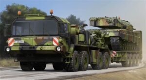 Trumpeter PKTM01070 German Army Faun SLT 50-3 Elefant w/ SaAnh 52t Trailer Tank Transport - 1:35 Scale