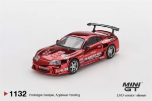 MiniGT MGT01132-R Toyota Supra (A80) Top Secret GT-300 Top Secret Red Chrome (RHD) - 1:64 Scale