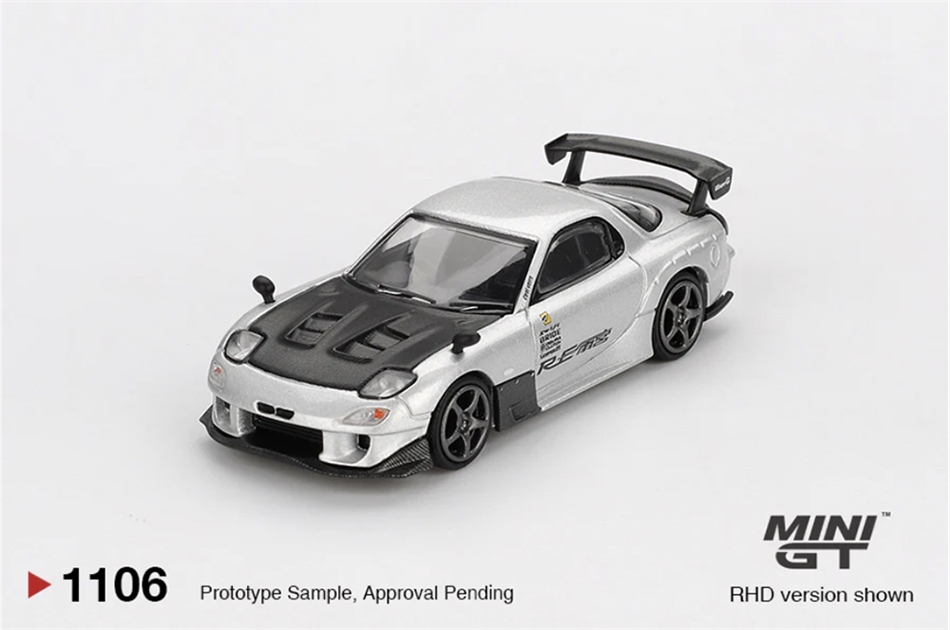 MiniGT MGT01106-R Mazda RX-7 Re-Amemiya Silver Metallic (RHD) - 1:64 Scale
