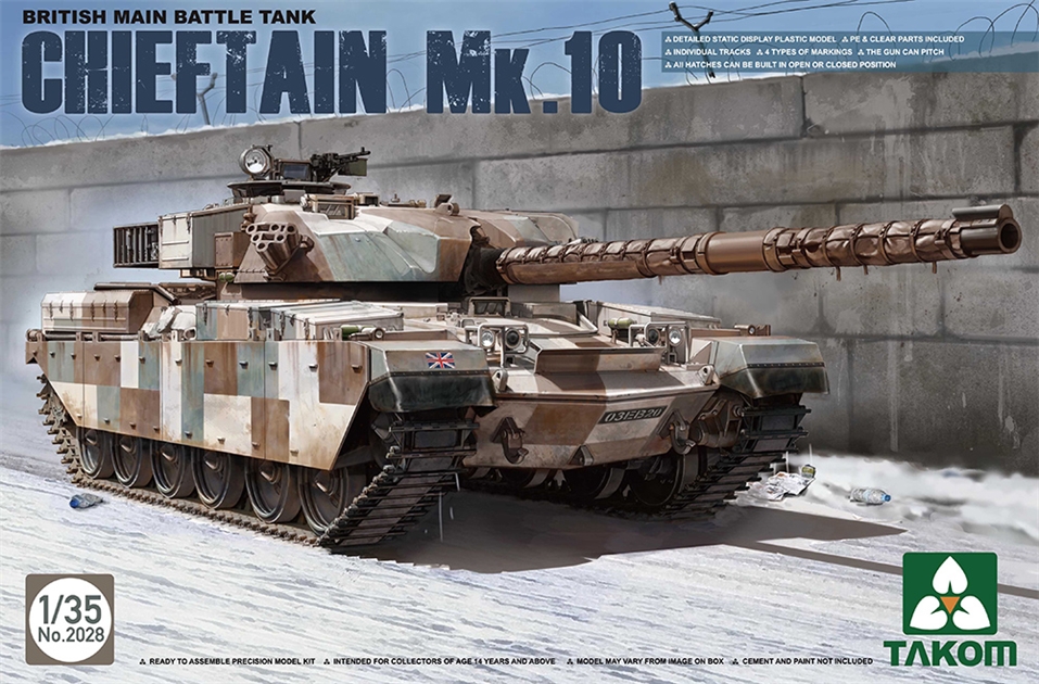 Takom PKTAK02028 British Army Chieftain Mk 10 Main Battle Tank - 1:35 Scale