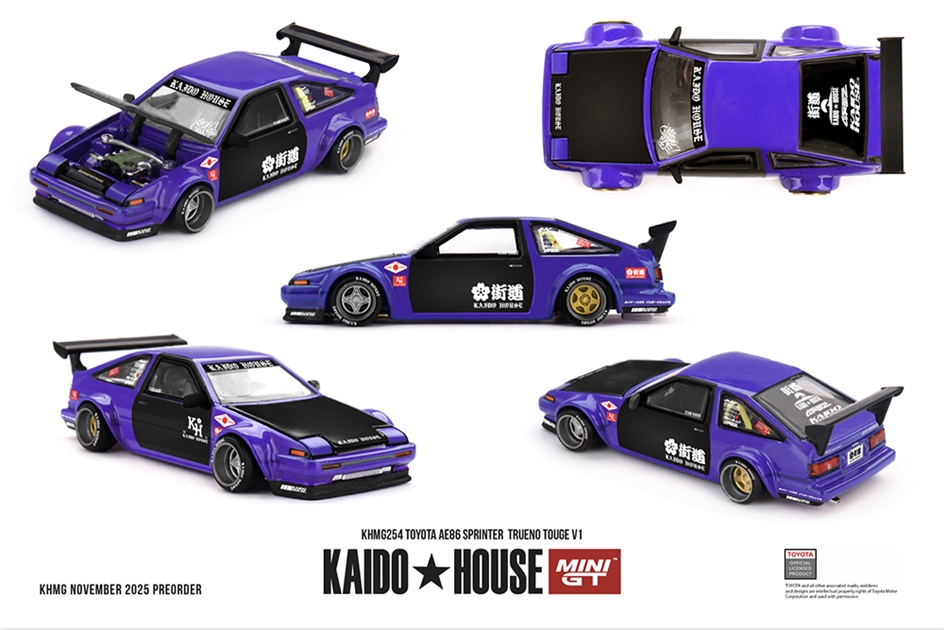 MiniGT MGTKHMG254 Toyota AE86 Sprinter Trueno Touge V1 - 1:64 Scale
