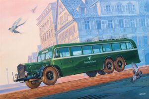 Roden PKROD824 German Army Vomag Omnibus 7 OR 660 Staff Bus - 1:35 Scale