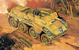 Roden PKROD707 German Army SdKfz 234/3 Armoured Car - 1:72 Scale