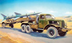 Trumpeter PKTM00204 Soviet Army SA-2 Guideline Missile on Truck & Trailer - 1:35 Scale