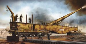 Trumpeter PKTM00207 German Army Krupp K5(E) 28cm 'Leopold' Railroad Gun - 1:35 Scale