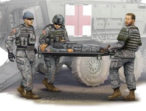 Trumpeter PKTM00430 US Army Modern Stretcher Ambulance Team Figures - 1:35 Scale