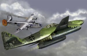 Trumpeter PKTM01319 German Air Force Messerschmitt Me 262 A-1a Fighter Aircraft - 1:144 Scale