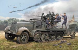 Trumpeter PKTM01523 German Army SdKfz 7/1 SP 2cm FlaK38 (Early) Half-Track Vehicle - 1:35 Scale