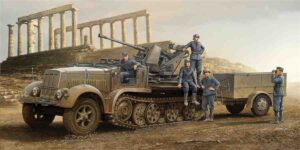 Trumpeter PKTM01525 German Army SdKfz 7/2 (Early) 3.7cm FlaK37 Anti-Aircraft Vehicle - 1:35 Scale