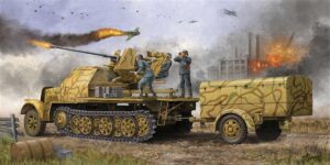 Trumpeter PKTM01526 German Army SdKfz 7/2 3.7cm FlaK37 (Late) Anti-Aircraft Vehicle - 1:35 Scale