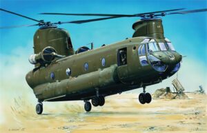 Trumpeter PKTM01622 US Army CH-47D Chinook Transport Helicopter - 1:72 Scale