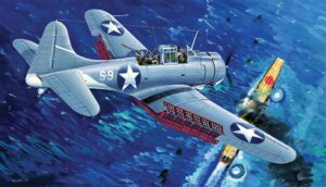 Trumpeter PKTM02244 US Navy SBD-3 Dauntless Midway Bomber Aircraft - 1:32 Scale