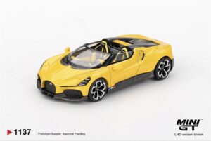 MiniGT MGT01137-L Bugatti W16 Mistral Yellow (LHD) - 1:64 Scale