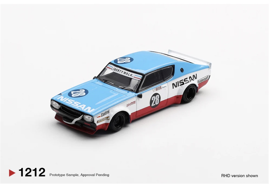 MiniGT MGT01212-R Nissan Skyline Kenmeri Liberty Walk Nissan Racing '75 Concept (RHD) - 1:64 Scale