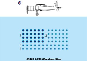 Trumpeter PKTM03469 British Blackburn Skua (Qty 12) Aircraft Accessory Pack - 1:700 Scale