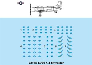 Trumpeter PKTM03475 US A-1 Skyraider (Qty 6) Aircraft Accessory Pack - 1:700 Scale