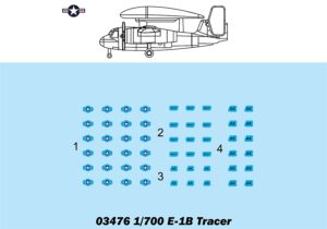 Trumpeter PKTM03476 US E-1B Tracer (Qty 6) Aircraft Accessory Pack - 1:700 Scale