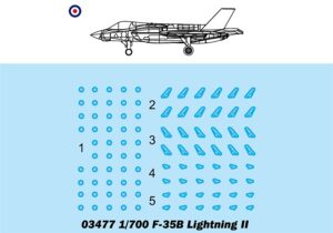 Trumpeter PKTM03477 British F-35B Lightning II (Qty 12) Aircraft Accessory Pack - 1:700 Scale
