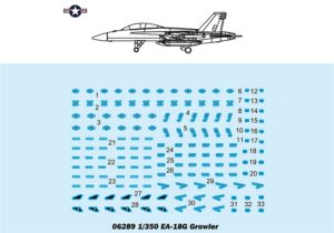 Trumpeter PKTM06289 US EA-18G Growler (Qty 6) Aircraft Accessory Pack - 1:350 Scale