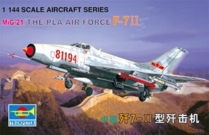 Trumpeter PKTM01325 Chinese Air Force F-7 II Interceptor Aircraft (MiG-21) - 1:144 Scale