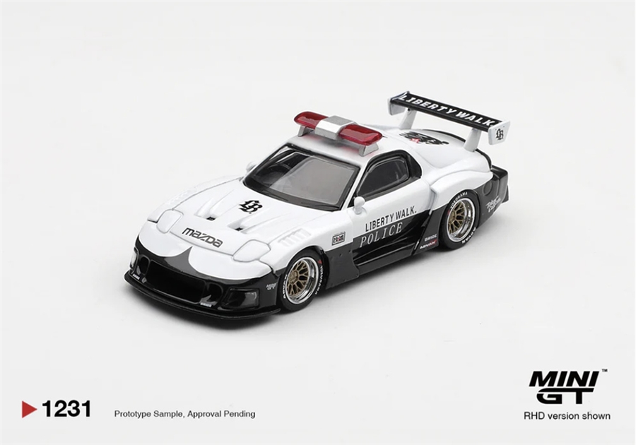 MiniGT MGT01231-R Mazda RX-7 LB-Super Silhouette Police (RHD) - 1:64 Scale