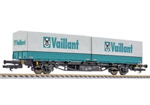 Liliput L235223 Container Wagon Type Lgjs 571, DB with 2 'Vaillant' Swap Bodies, Ep.IV - HO Gauge