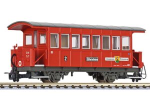 Liliput L344359 Passenger Coach, 2nd Class, AB3, Zillertalbahn Red, Ep.VI - HOe Gauge