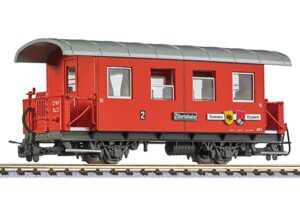 Liliput L344366 Passenger Coach, 2nd Class, AB1, Zillertalbahn Red, Ep.VI - HOe Gauge