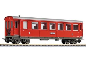 Liliput L344557 Bogie Passenger Coach, 2nd Class, B4 30, Zillertalbahn Red, Ep.VI - HOe Gauge