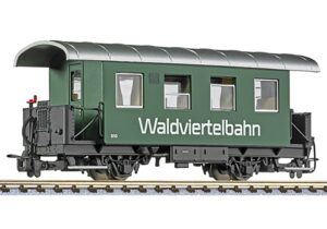 Liliput L344380 Passenger Coach, 2nd Class, 910, Waldviertelbahn Green, Ep.VI - HOe Gauge