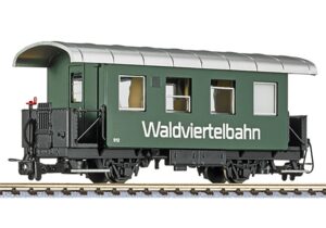 Liliput L344385 Passenger Coach, 2nd Class, 912, Waldviertelbahn Green, Ep.VI - HOe Gauge