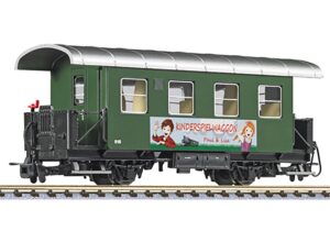 Liliput L344386 Passenger Coach, 2nd Class, 916, Waldviertelbahn Green, Ep.VI - HOe Gauge