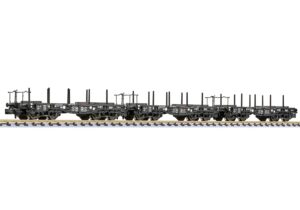 Liliput L260165 3-piece Bogie Flat Wagon Set Type SSys Köln, DRB, Ep.II - N Gauge