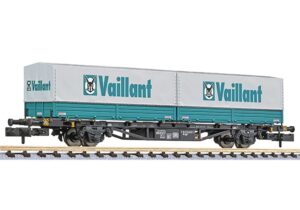 Liliput L265223 Container Wagon Type Lgjs 571, DB with 2 'Vaillant' Swap Bodies, Ep.IV - N Gauge