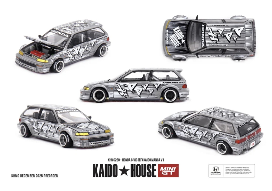 MiniGT MGTKHMG260 Honda Civic (EF) Kaido Manga V1 - 1:64 Scale