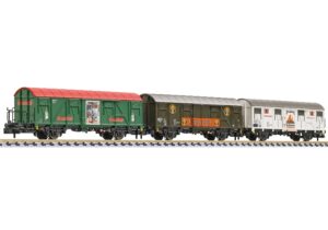 Liliput L260152 3-piece 'High Spirits' Covered Goods Wagon Set, Ep.IV-V [W] - N Gauge