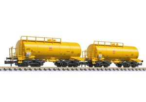 Liliput L260114 2-piece Bogie Tank Wagon Set Type Deutz, DB/AG Yellow, Ep.V - N Gauge