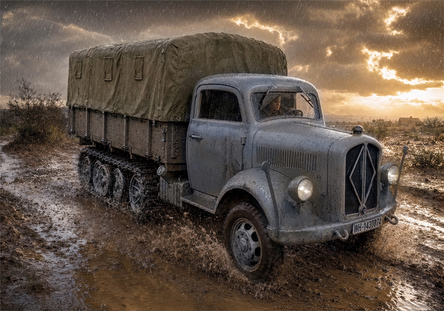Roden PKROD742 German Army Borgward B3000 Maultier Half-Track Truck - 1:72 Scale