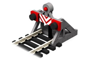 Proses PBF-OO-10 OO Scale Buffer Stop, Grey with Light (wired, DC or DCC) (x2) - OO Gauge