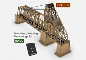 Proses PLS-552 HO/OO Scale Laser-Cut Kit, Single Track Motorised Drawbridge - OO Gauge