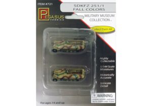Pegasus PKPG0721 German Army SdKfz 251/1 Fall Half-Track Vehicles (Qty 2) - 1:144 Scale