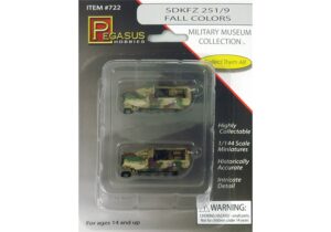 Pegasus PKPG0722 German Army SdKfz 251/9 Fall Half-Track Vehicles (Qty 2) - 1:144 Scale